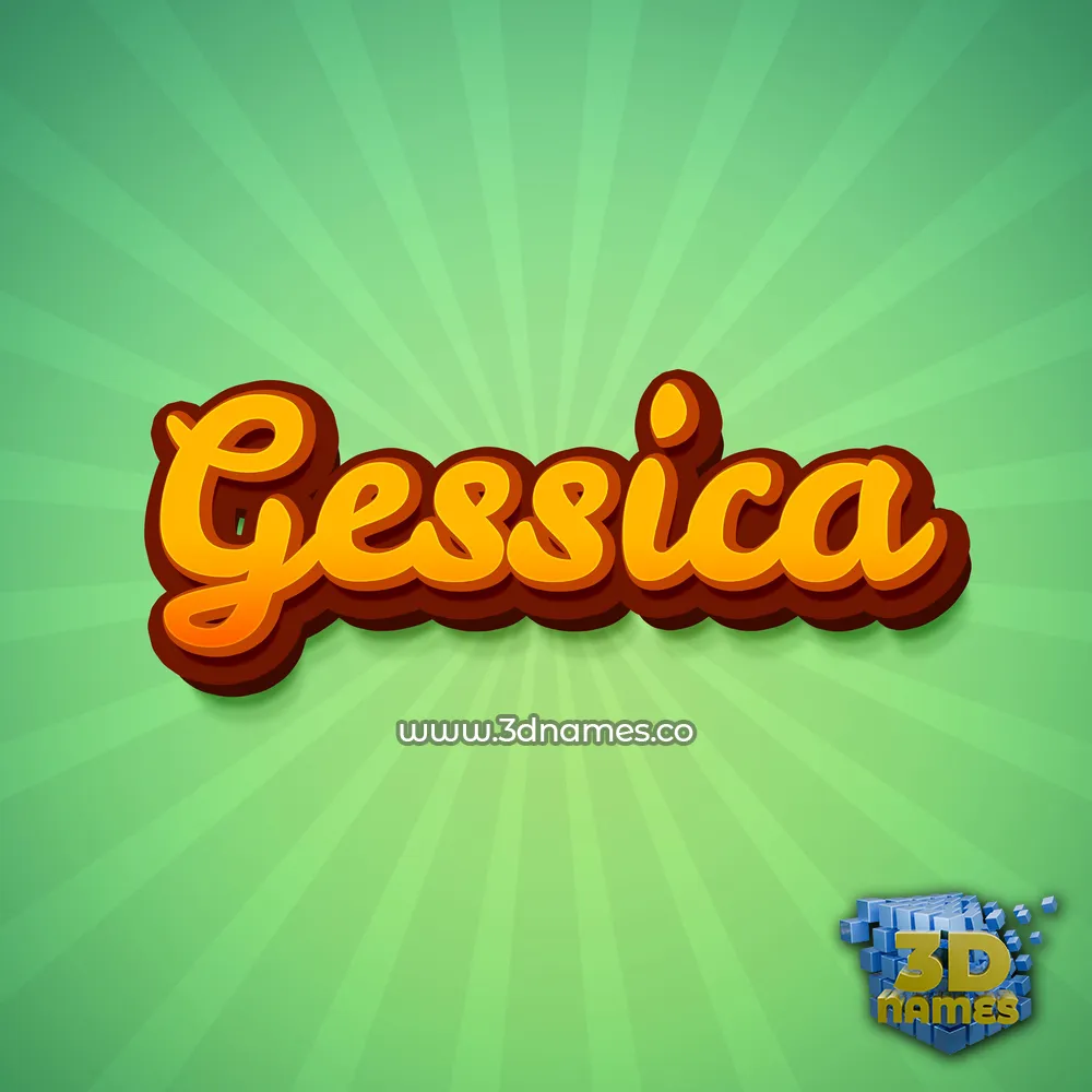 gessica in Green Rays style - 3D name wallpaper
