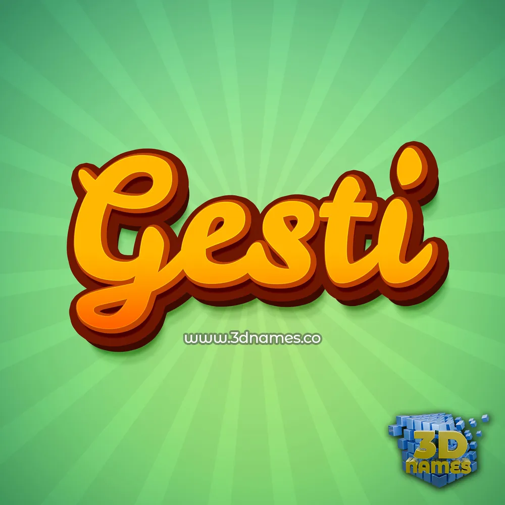 gesti in Green Rays style - 3D name wallpaper
