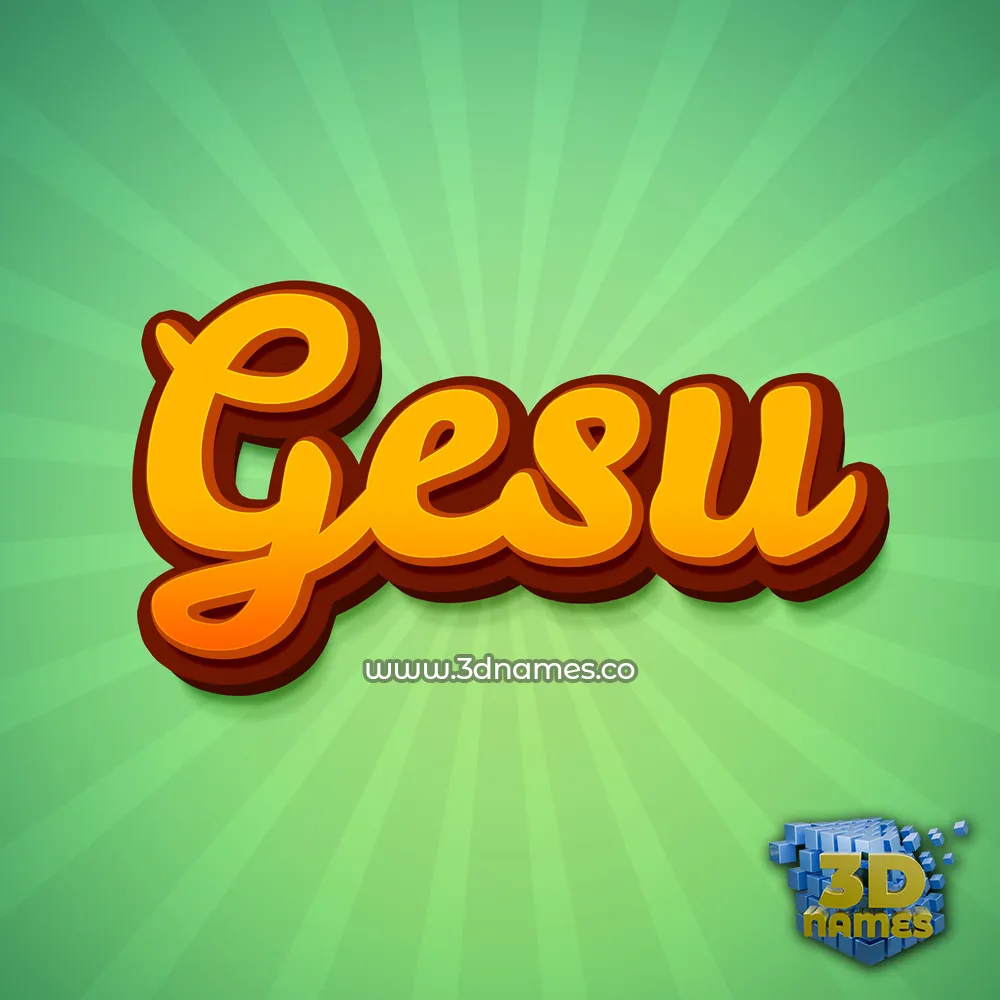 gesu in Green Rays style - 3D name wallpaper