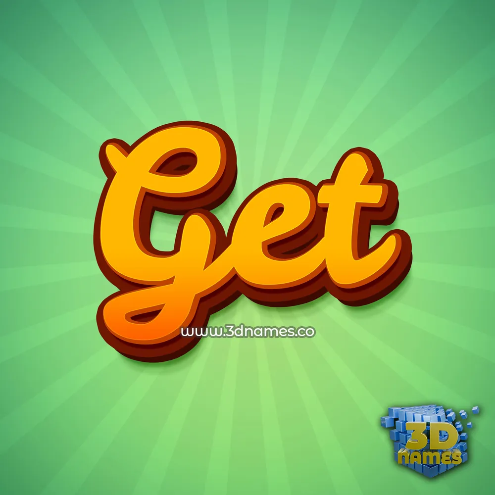 get in Green Rays style - 3D name wallpaper