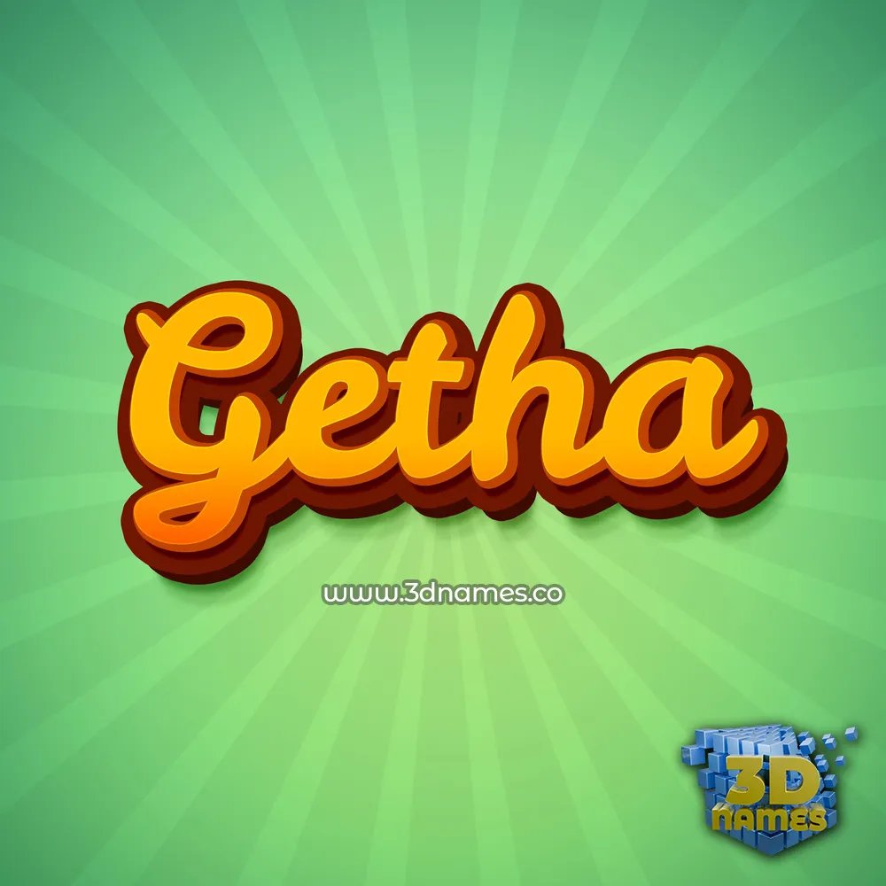 getha in Green Rays style - 3D name wallpaper