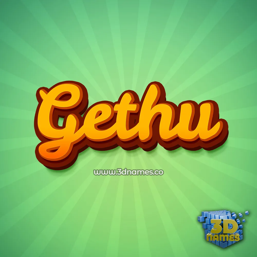 gethu in Green Rays style - 3D name wallpaper