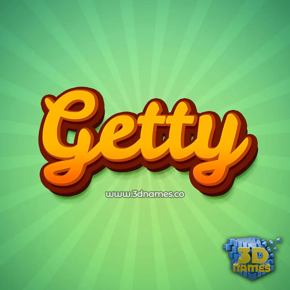 getty in Green Rays style - 3D name wallpaper