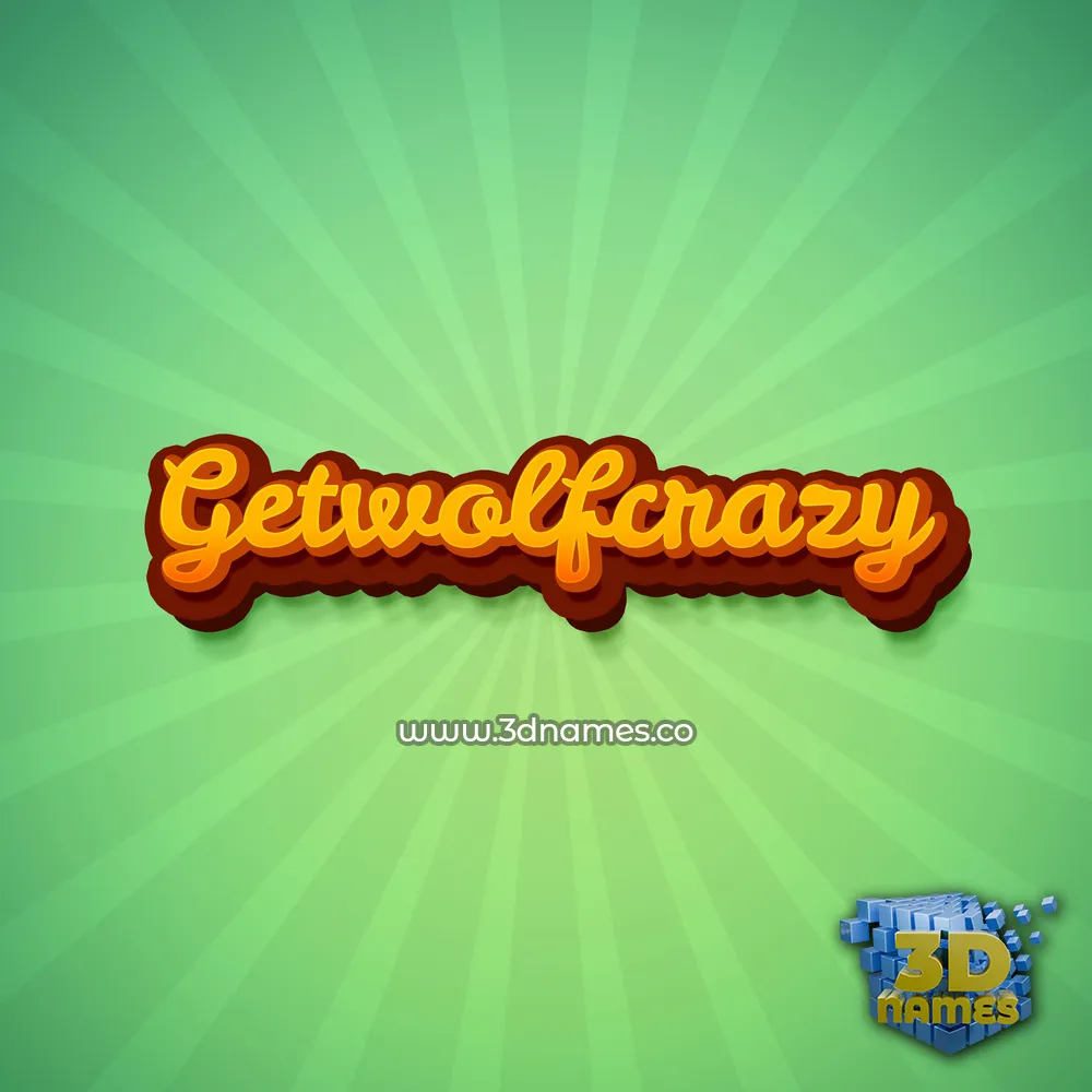 getwolfcrazy in Green Rays style - 3D name wallpaper