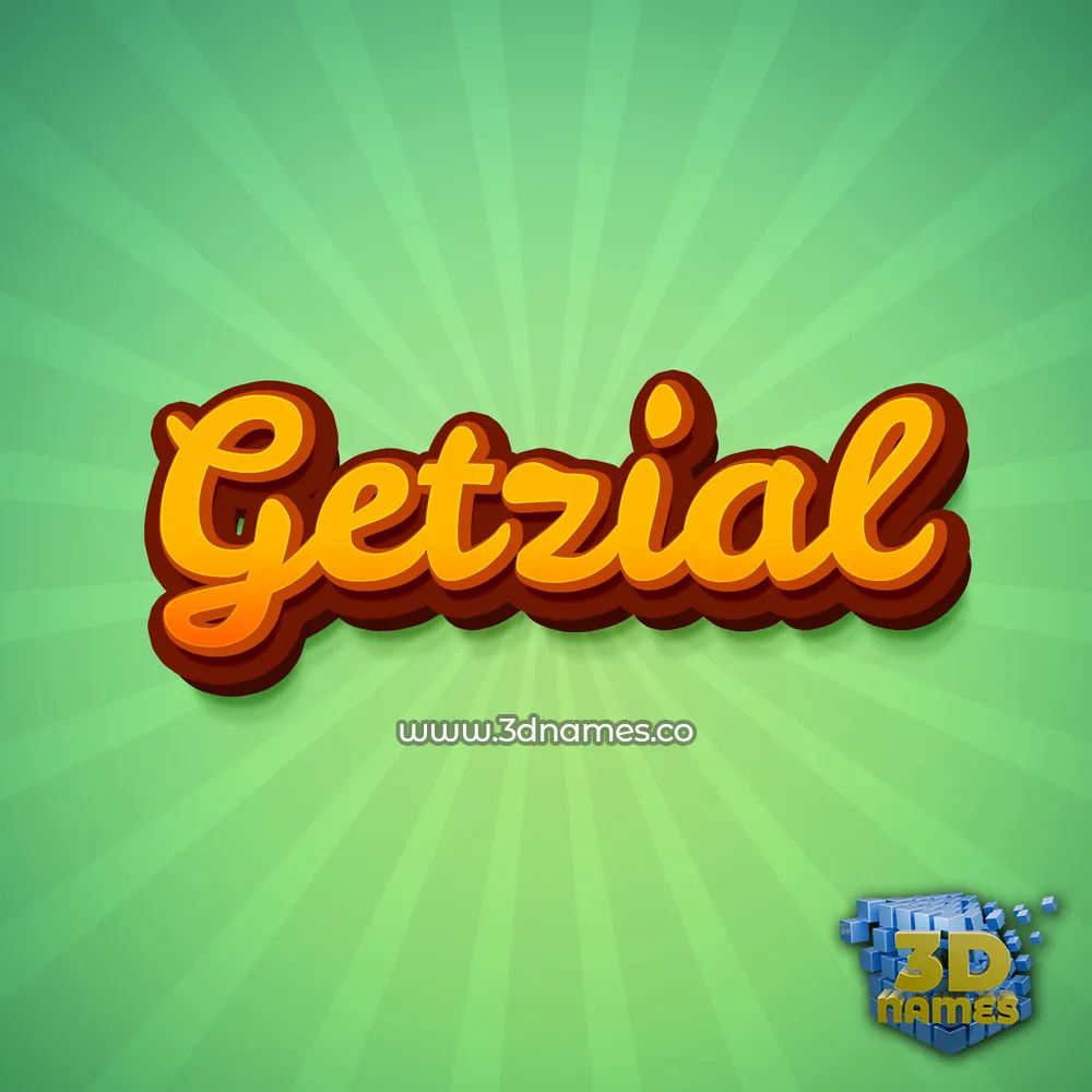 getzial in Green Rays style - 3D name wallpaper