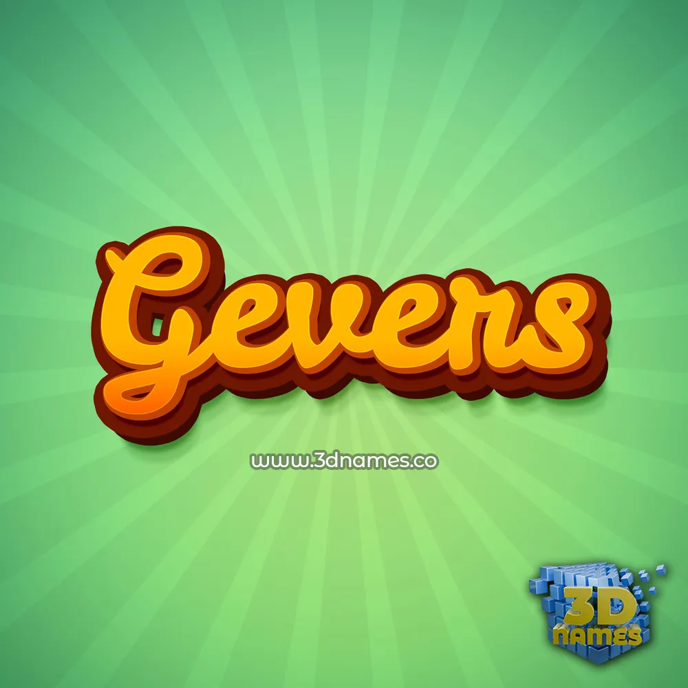 gevers in Green Rays style - 3D name wallpaper