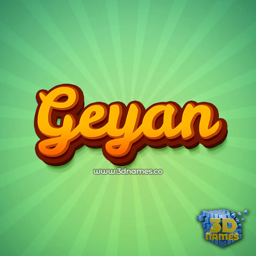 geyan in Green Rays style - 3D name wallpaper
