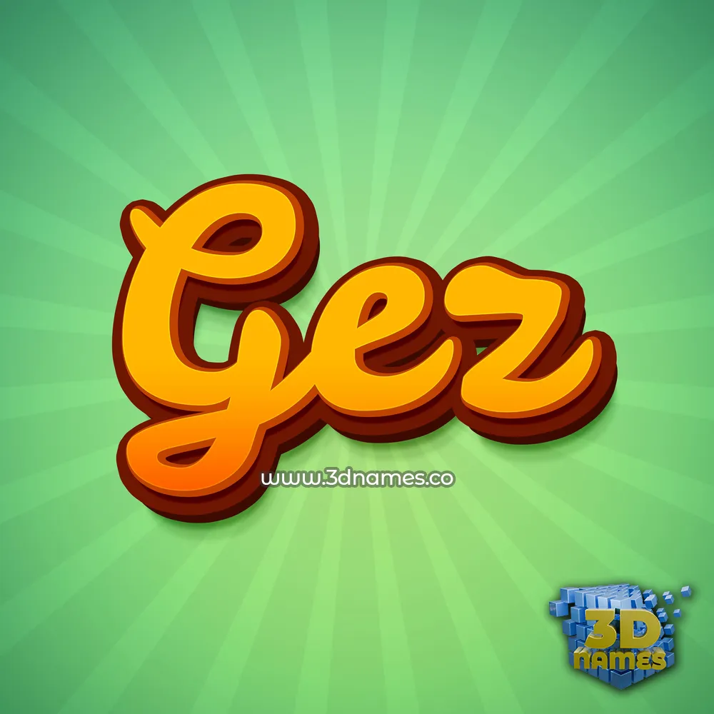 gez in Green Rays style - 3D name wallpaper