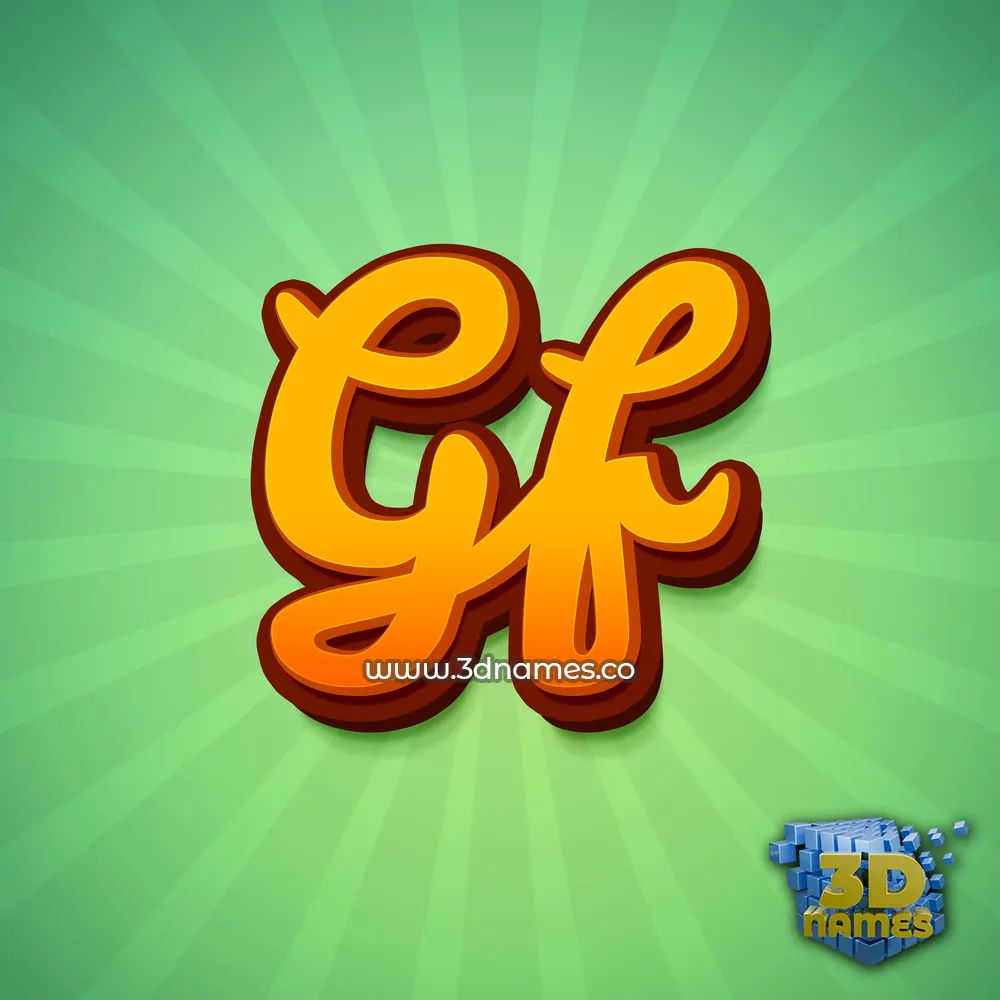 gf in Green Rays style - 3D name wallpaper