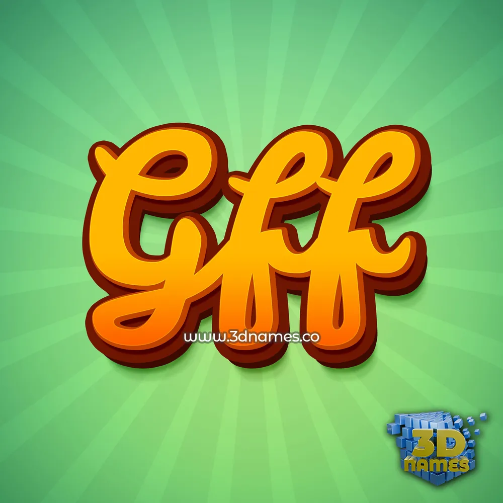 gff in Green Rays style - 3D name wallpaper
