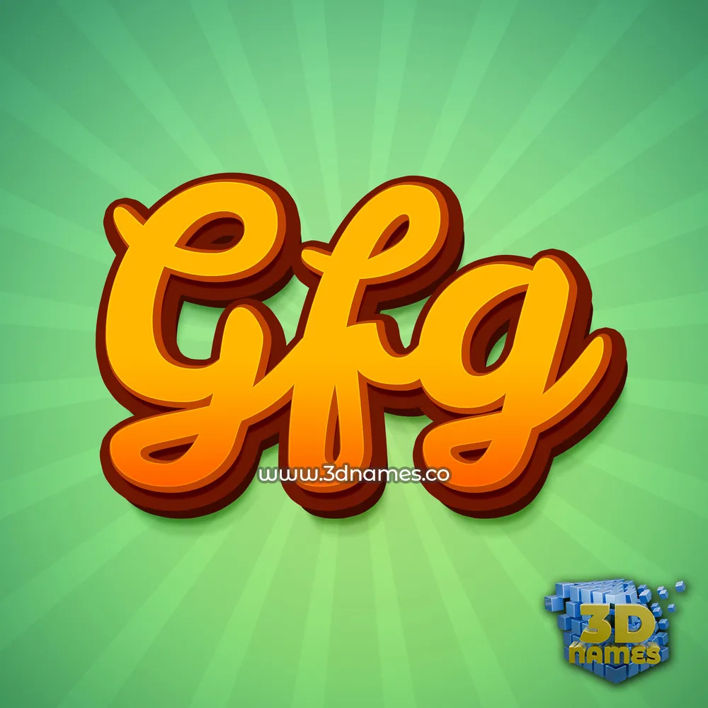 gfg in Green Rays style - 3D name wallpaper