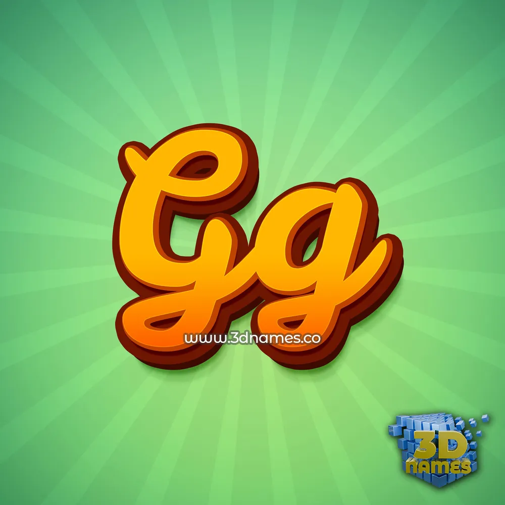 gg in Green Rays style - 3D name wallpaper