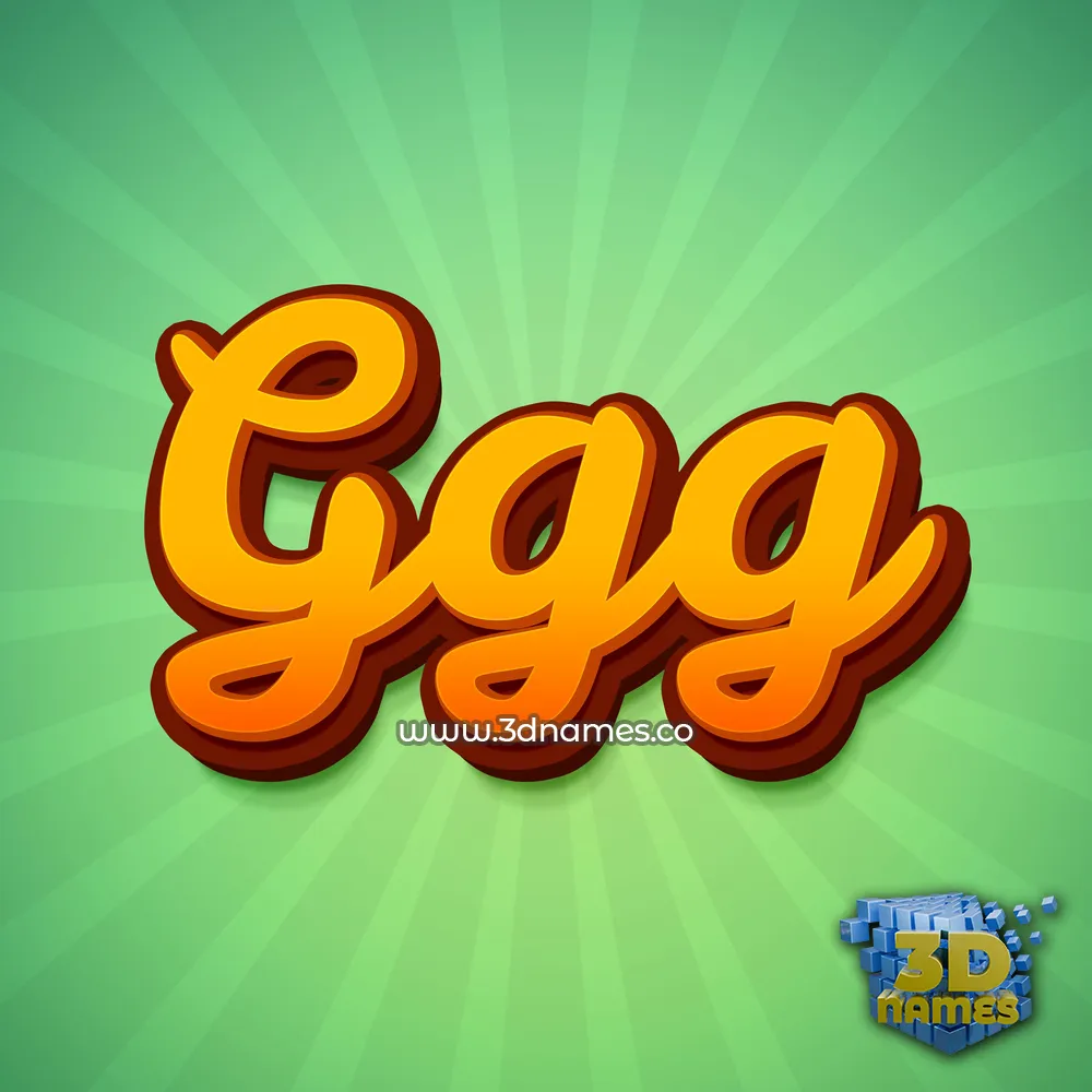 ggg in Green Rays style - 3D name wallpaper