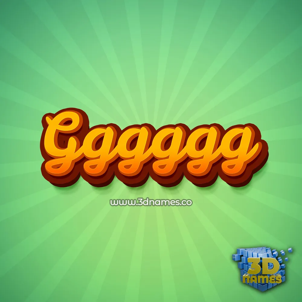 gggggg in Green Rays style - 3D name wallpaper
