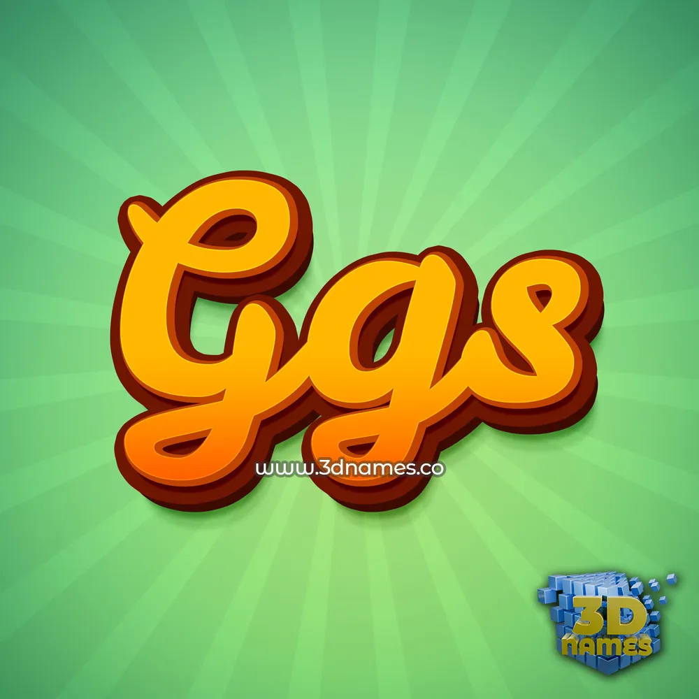 ggs in Green Rays style - 3D name wallpaper