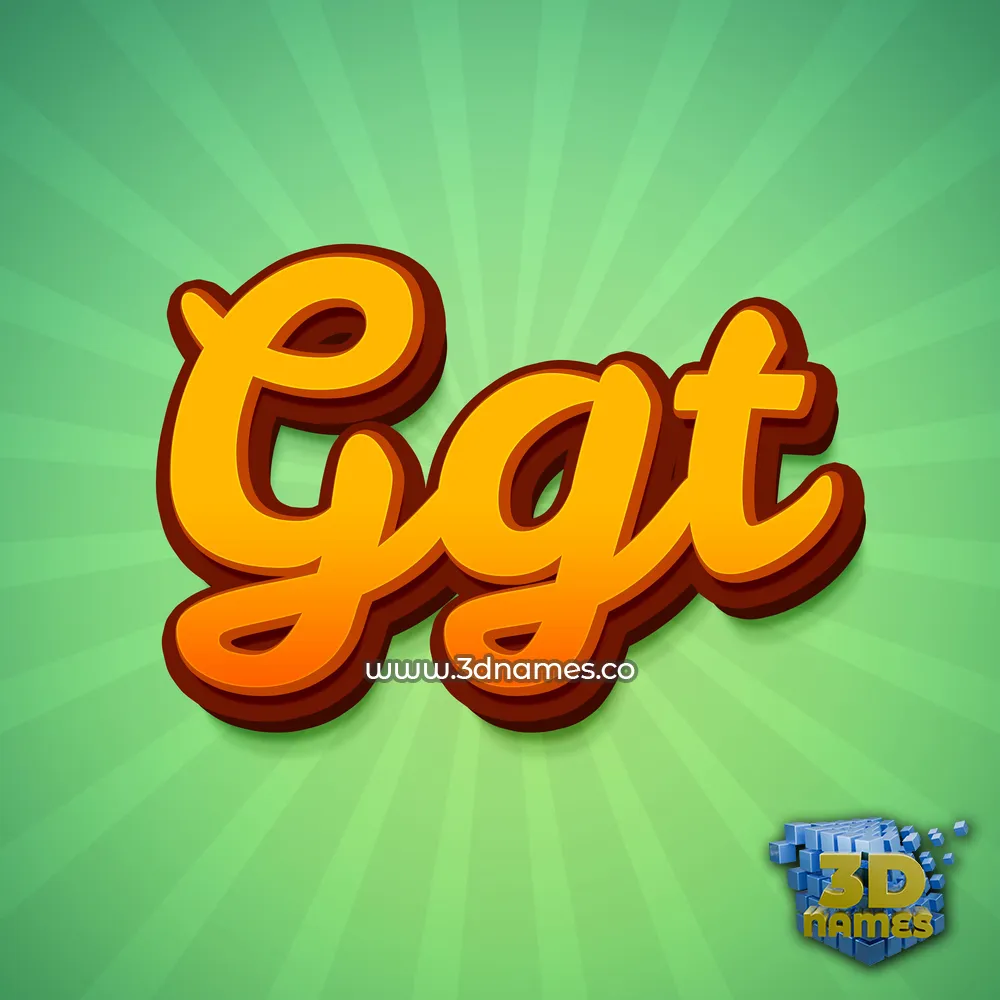 ggt in Green Rays style - 3D name wallpaper