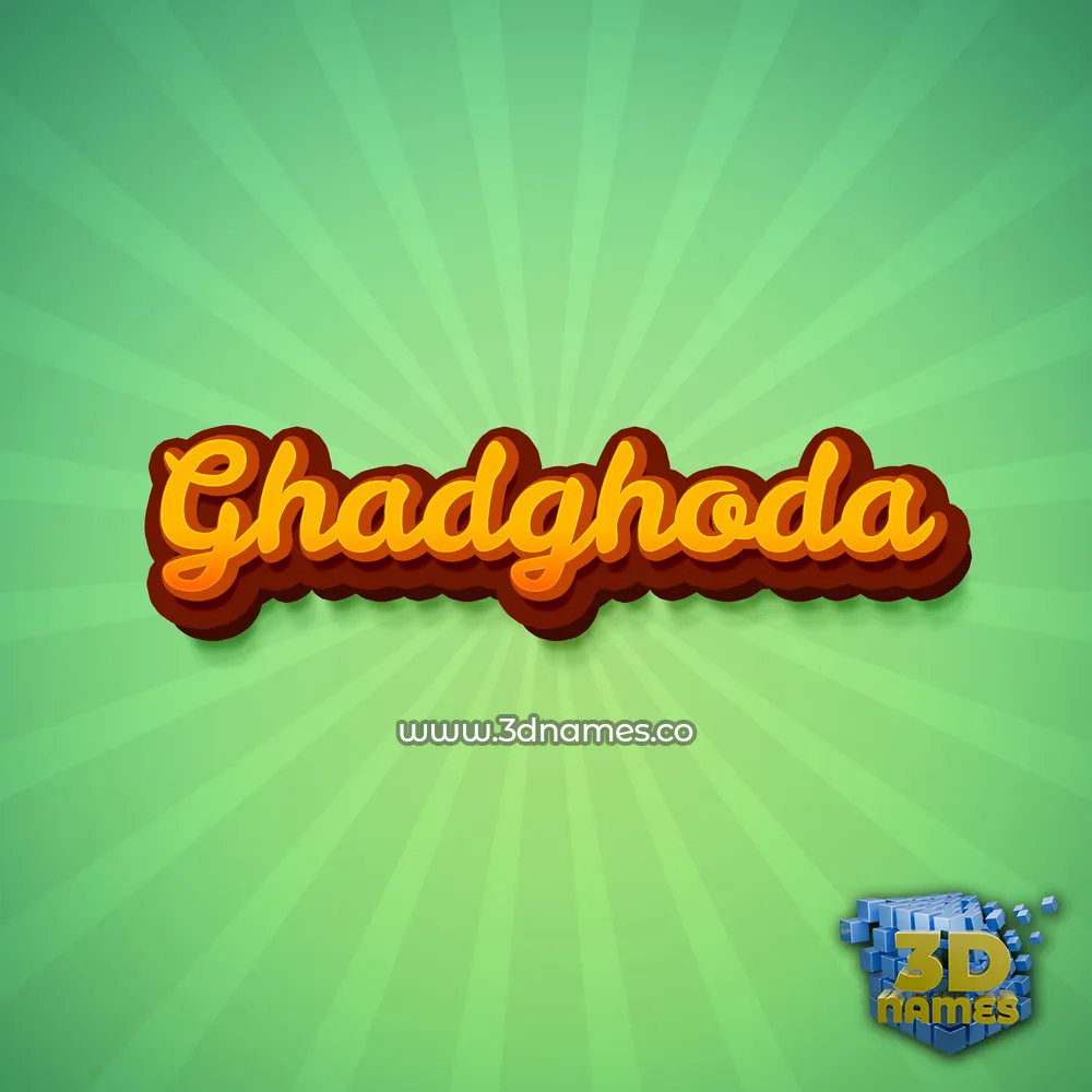 ghadghoda in Green Rays style - 3D name wallpaper