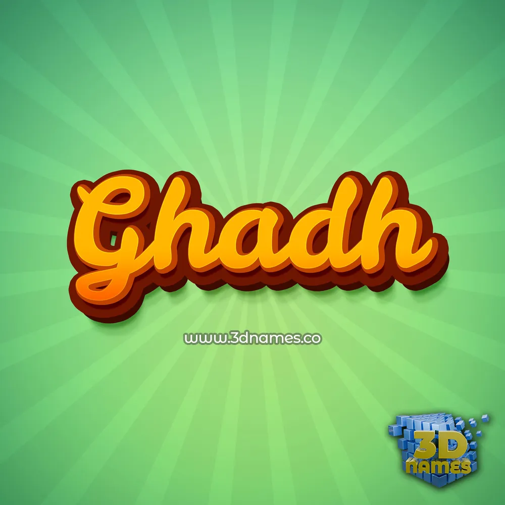 ghadh in Green Rays style - 3D name wallpaper