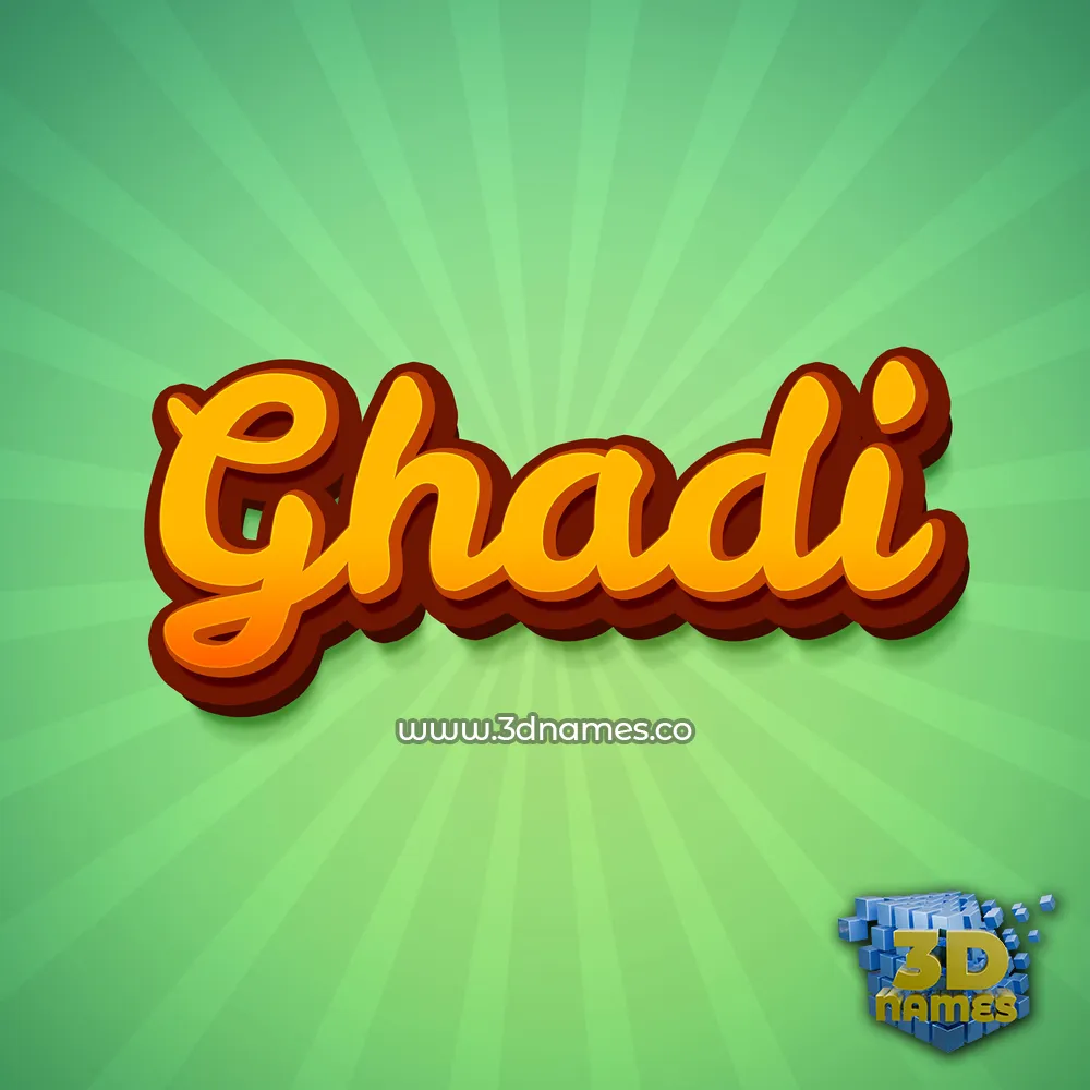 ghadi in Green Rays style - 3D name wallpaper