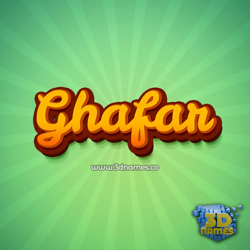 ghafar in Green Rays style - 3D name wallpaper