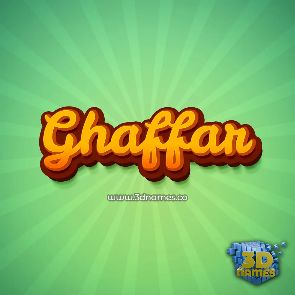 ghaffar in Green Rays style - 3D name wallpaper