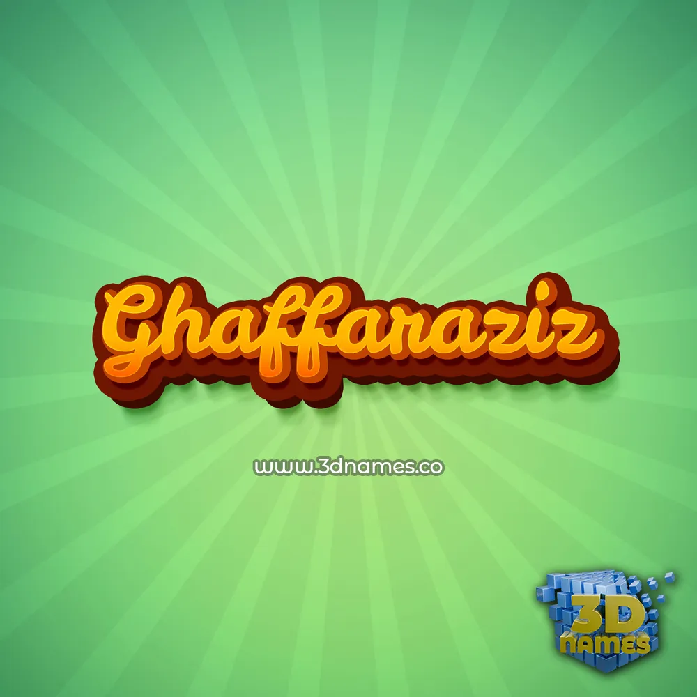 ghaffaraziz in Green Rays style - 3D name wallpaper