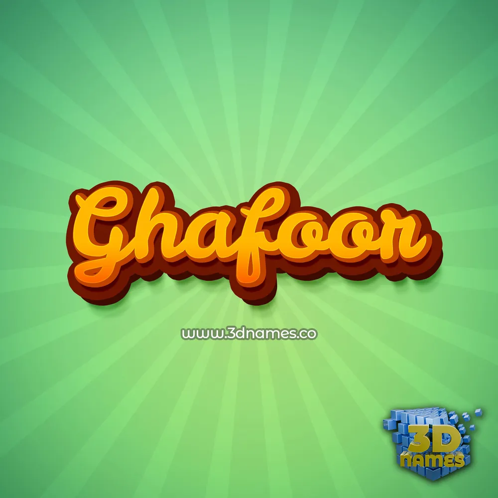 ghafoor in Green Rays style - 3D name wallpaper