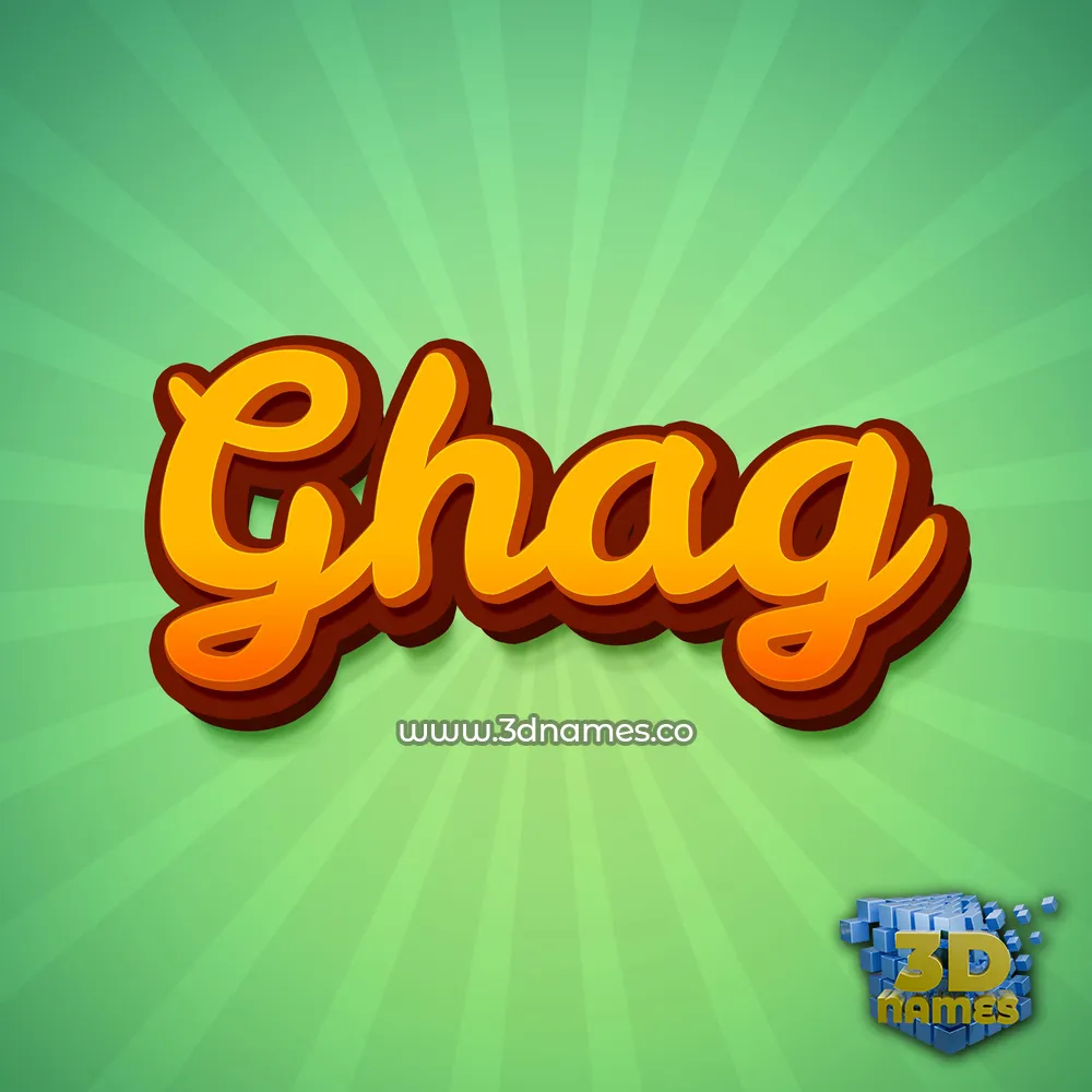ghag in Green Rays style - 3D name wallpaper