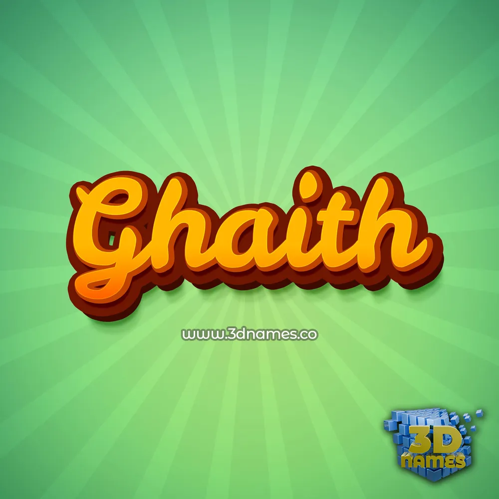 ghaith in Green Rays style - 3D name wallpaper