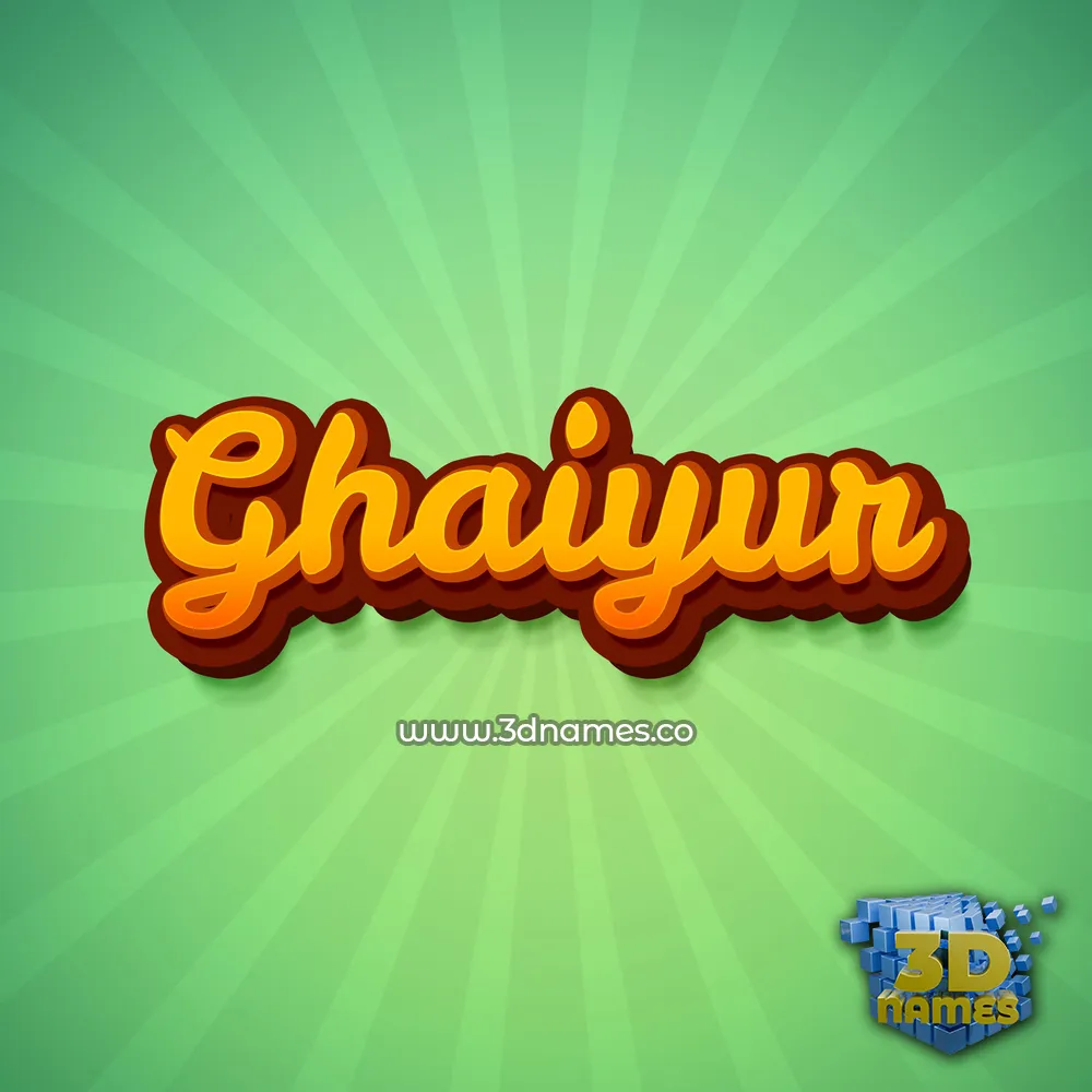 ghaiyur in Green Rays style - 3D name wallpaper