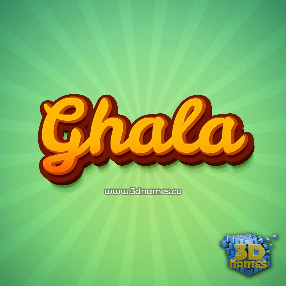 ghala in Green Rays style - 3D name wallpaper