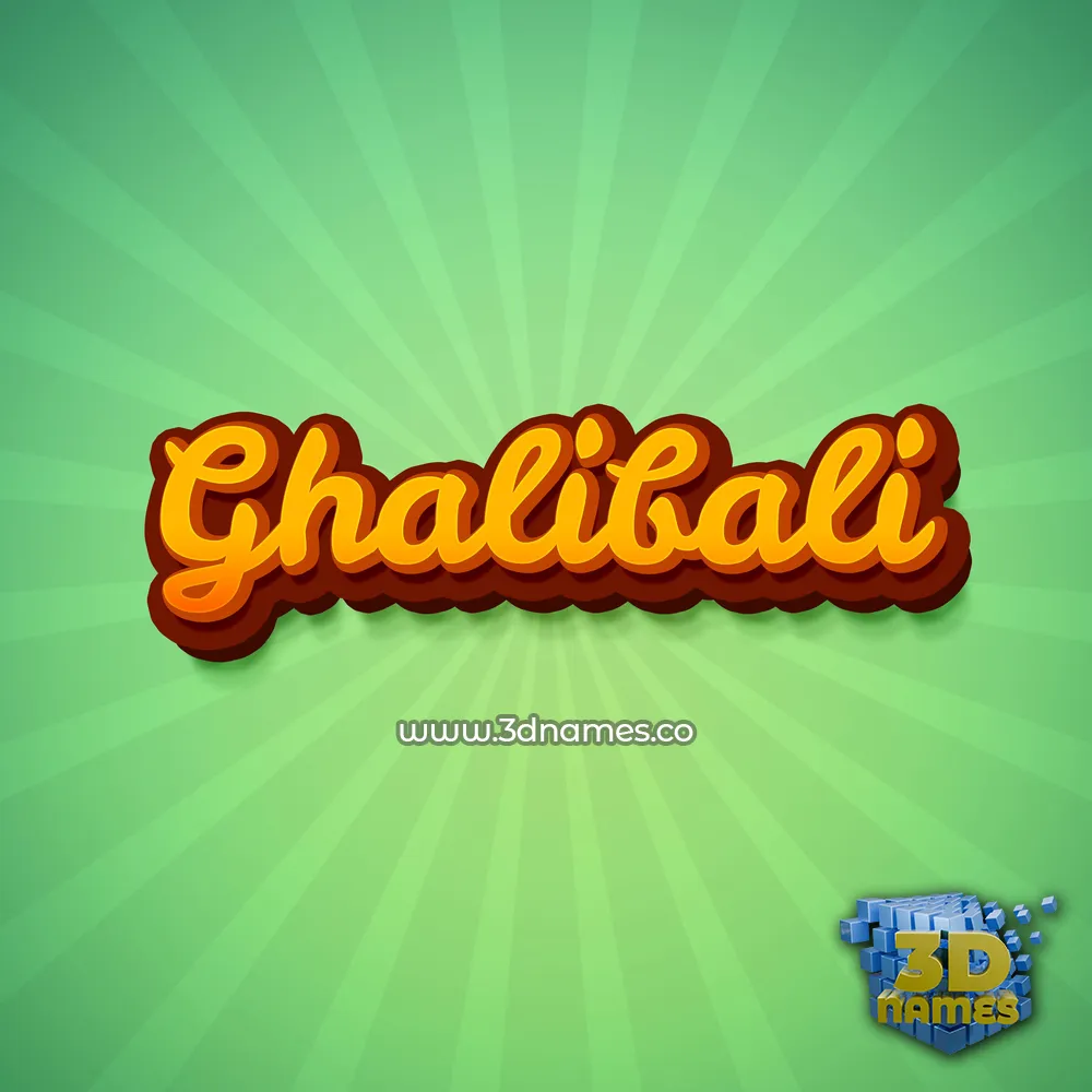 ghalibali in Green Rays style - 3D name wallpaper