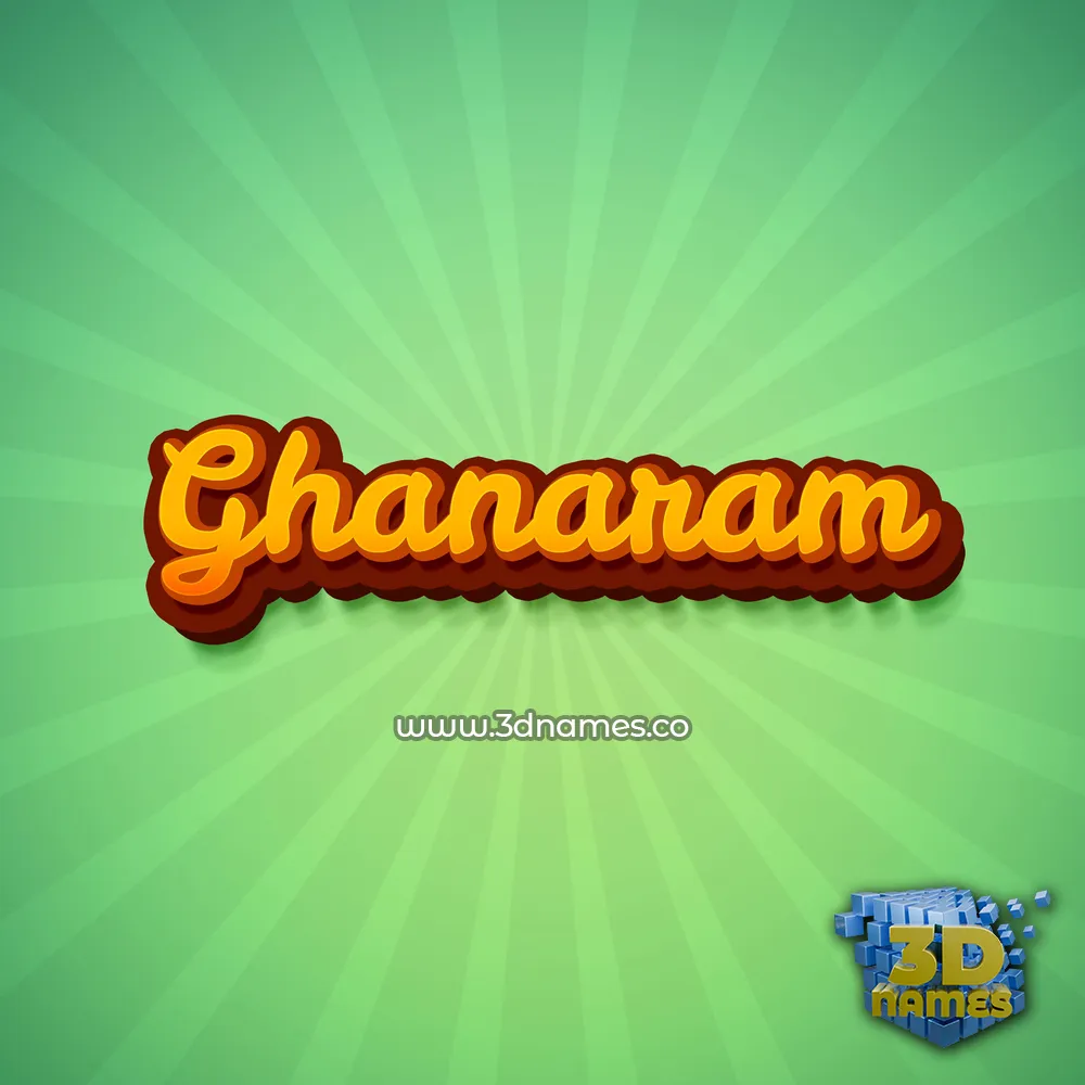 ghanaram in Green Rays style - 3D name wallpaper
