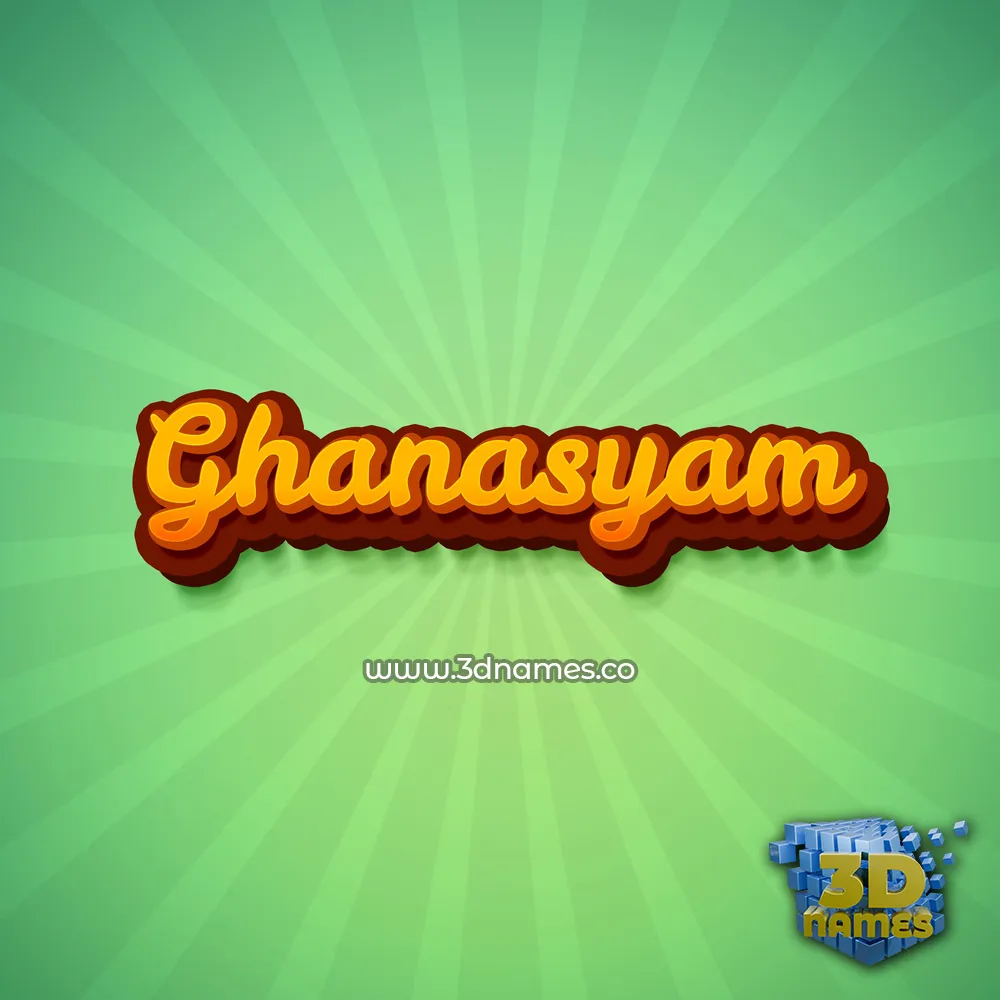 ghanasyam in Green Rays style - 3D name wallpaper
