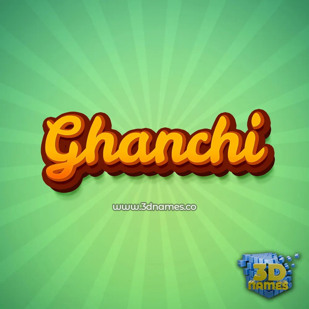 ghanchi in Green Rays style - 3D name wallpaper
