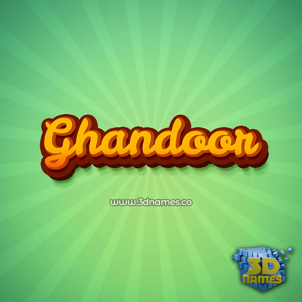 ghandoor in Green Rays style - 3D name wallpaper