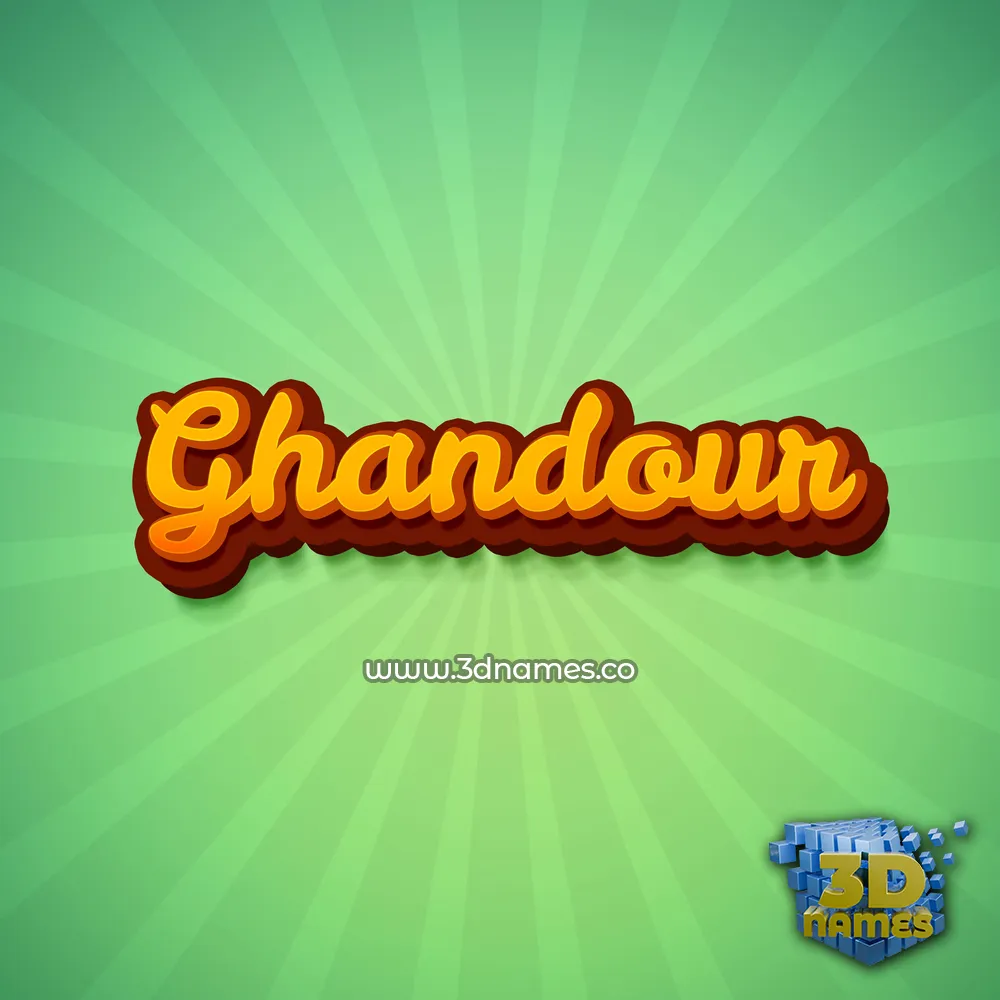 ghandour in Green Rays style - 3D name wallpaper