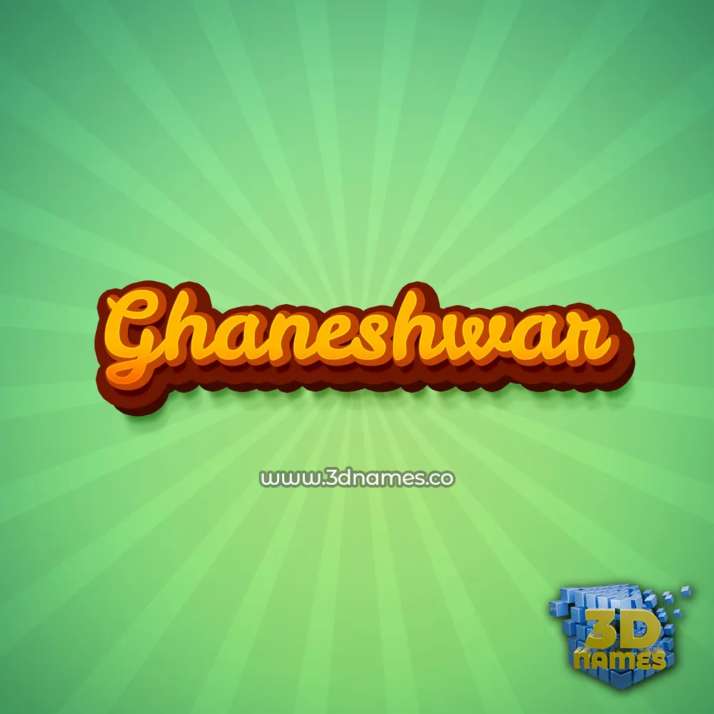 ghaneshwar in Green Rays style - 3D name wallpaper