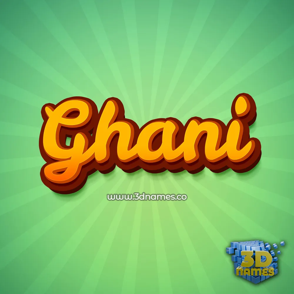ghani in Green Rays style - 3D name wallpaper