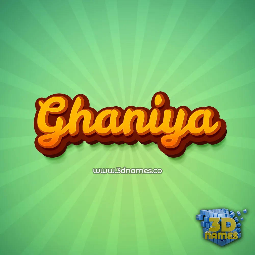 ghaniya in Green Rays style - 3D name wallpaper