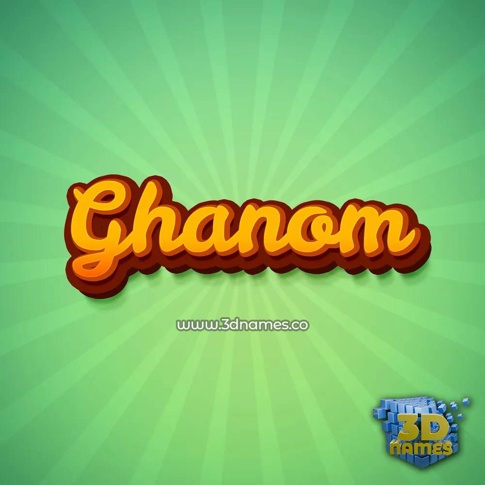 ghanom in Green Rays style - 3D name wallpaper