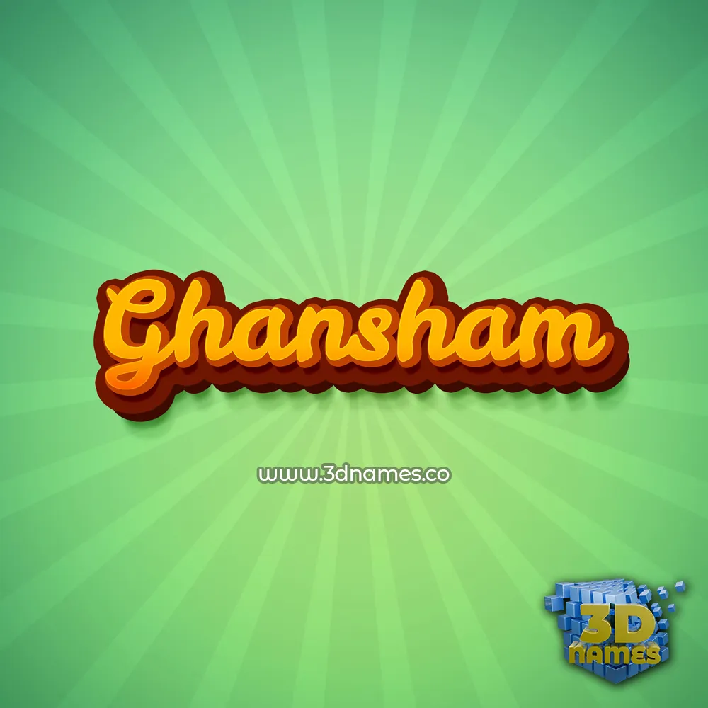 ghansham in Green Rays style - 3D name wallpaper