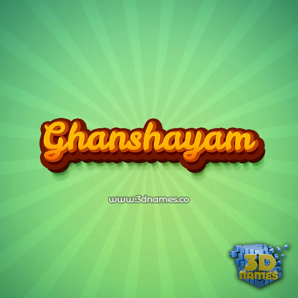 ghanshayam in Green Rays style - 3D name wallpaper