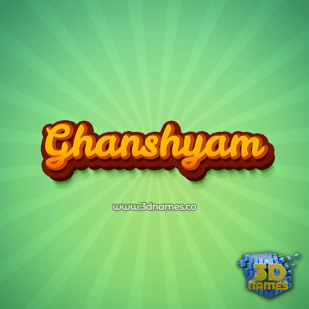 ghanshyam in Green Rays style - 3D name wallpaper