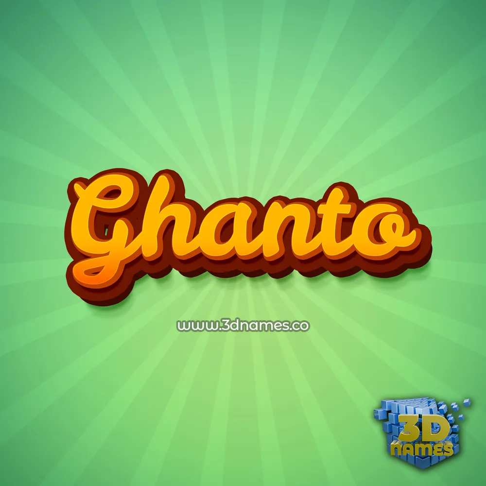 ghanto in Green Rays style - 3D name wallpaper