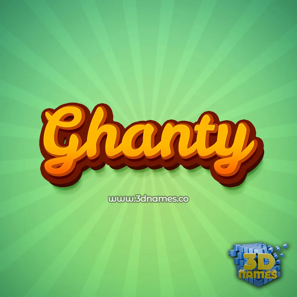 ghanty in Green Rays style - 3D name wallpaper