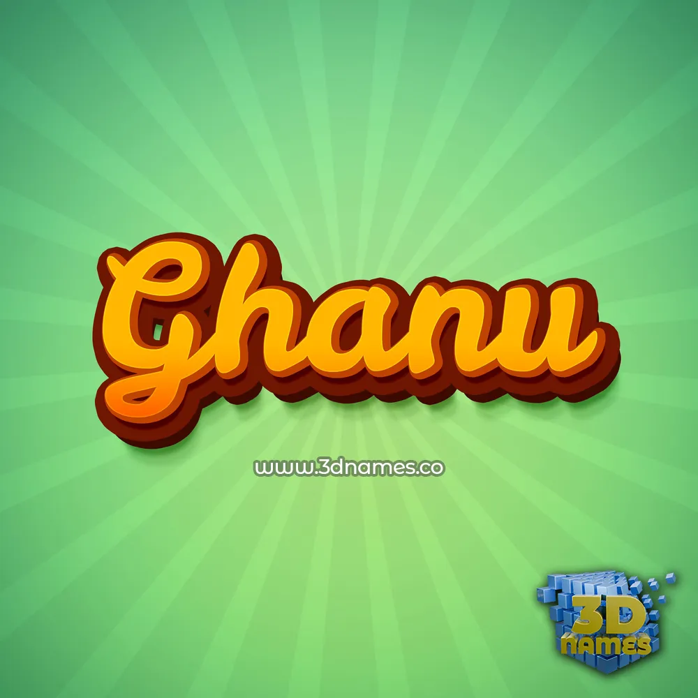 ghanu in Green Rays style - 3D name wallpaper