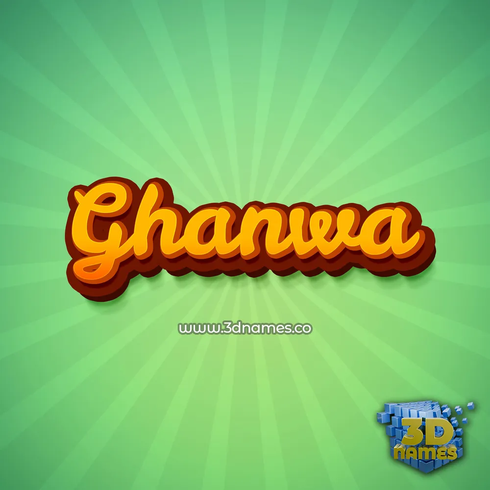 ghanwa in Green Rays style - 3D name wallpaper