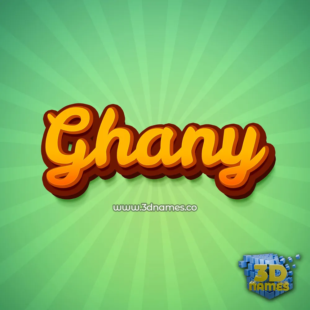 ghany in Green Rays style - 3D name wallpaper
