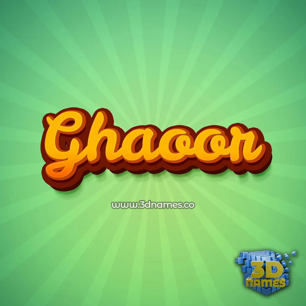 ghaoor in Green Rays style - 3D name wallpaper